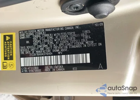 2010 Lexus Rx 350 z USA, uszkodzony, nr VIN 2T2ZK1BAXAC016464